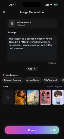 Image generation with trending styles